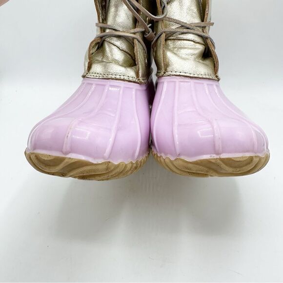 Jack Rogers Waterproof Chloe Lavender and Metallic Gold Duck Rain Boots Sz 11‎ - Picture 15 of 16